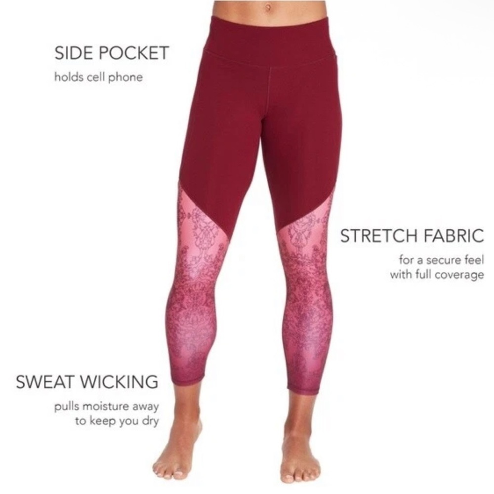 CALIA by Carrie Underwood Energize 7/8 Leggings in Crimson Trek/Ombré Scroll - Picture 6 of 14
